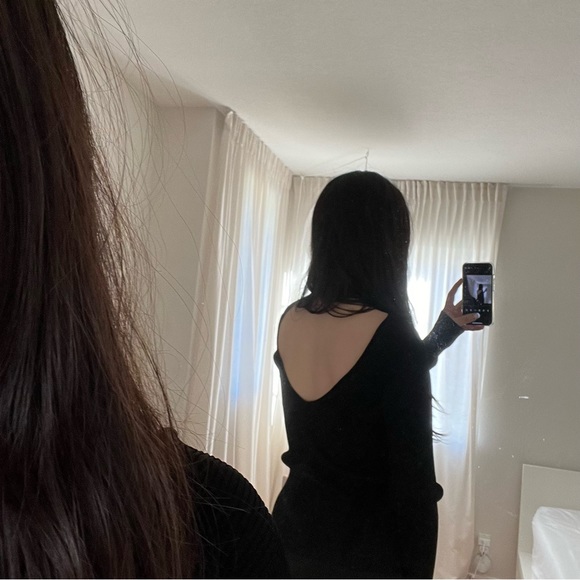 Helmut Lang Black Open Back Long Sleeve Top - Picture 3 of 8